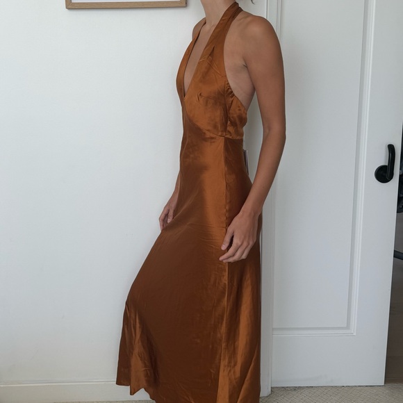 NWT Reformation Daniela Silk Dress size 4 - copper - Picture 10 of 11